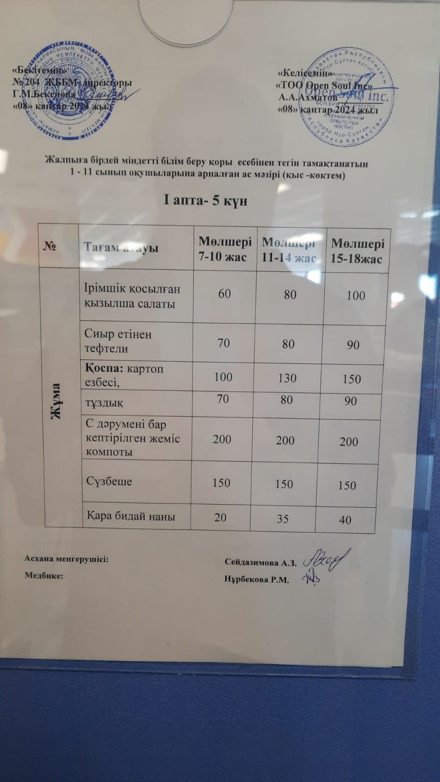 Ас мәзірі
