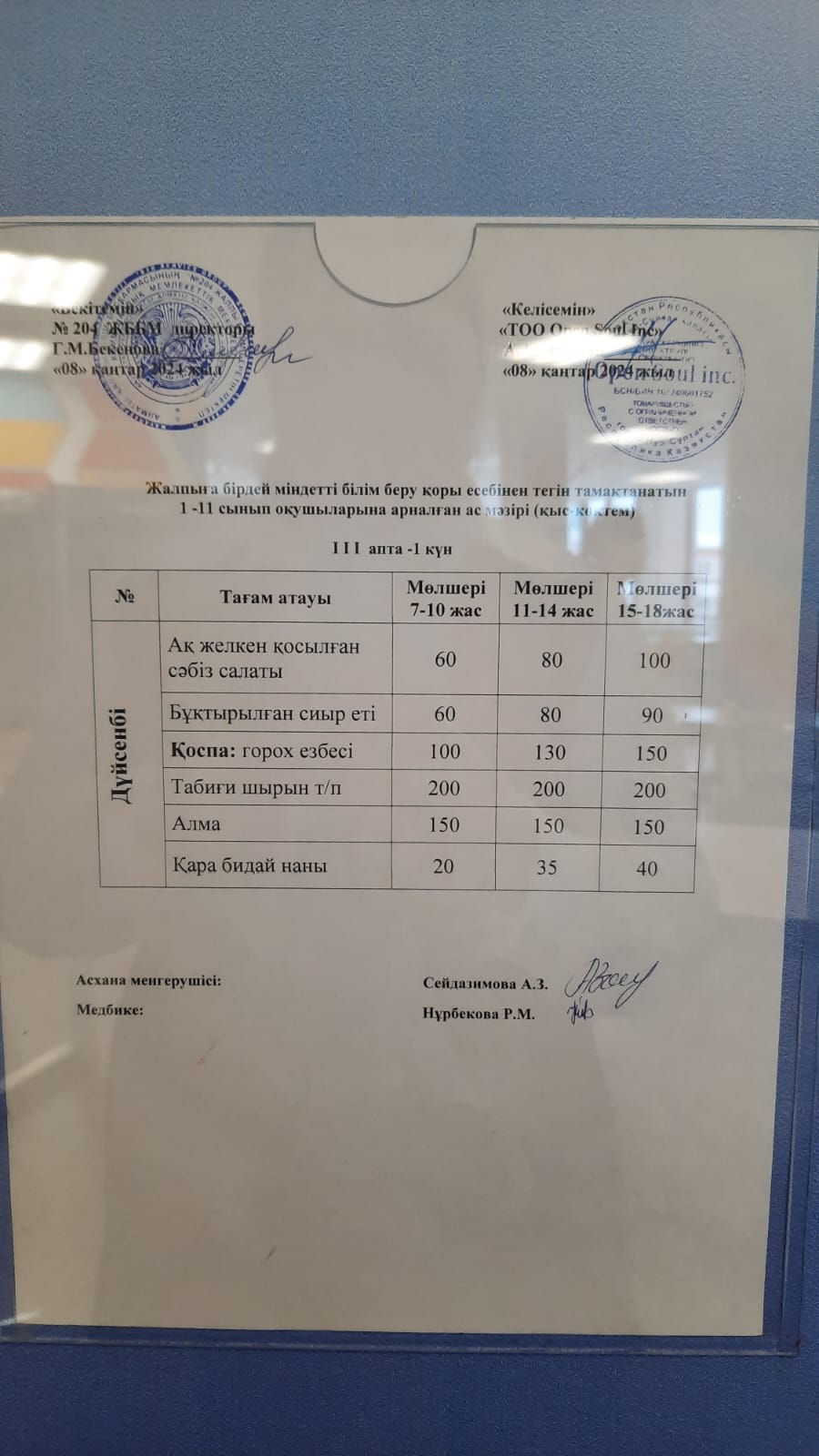 Ас мәзірі
