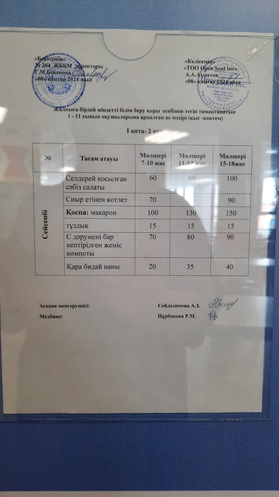 Ас мәзірі