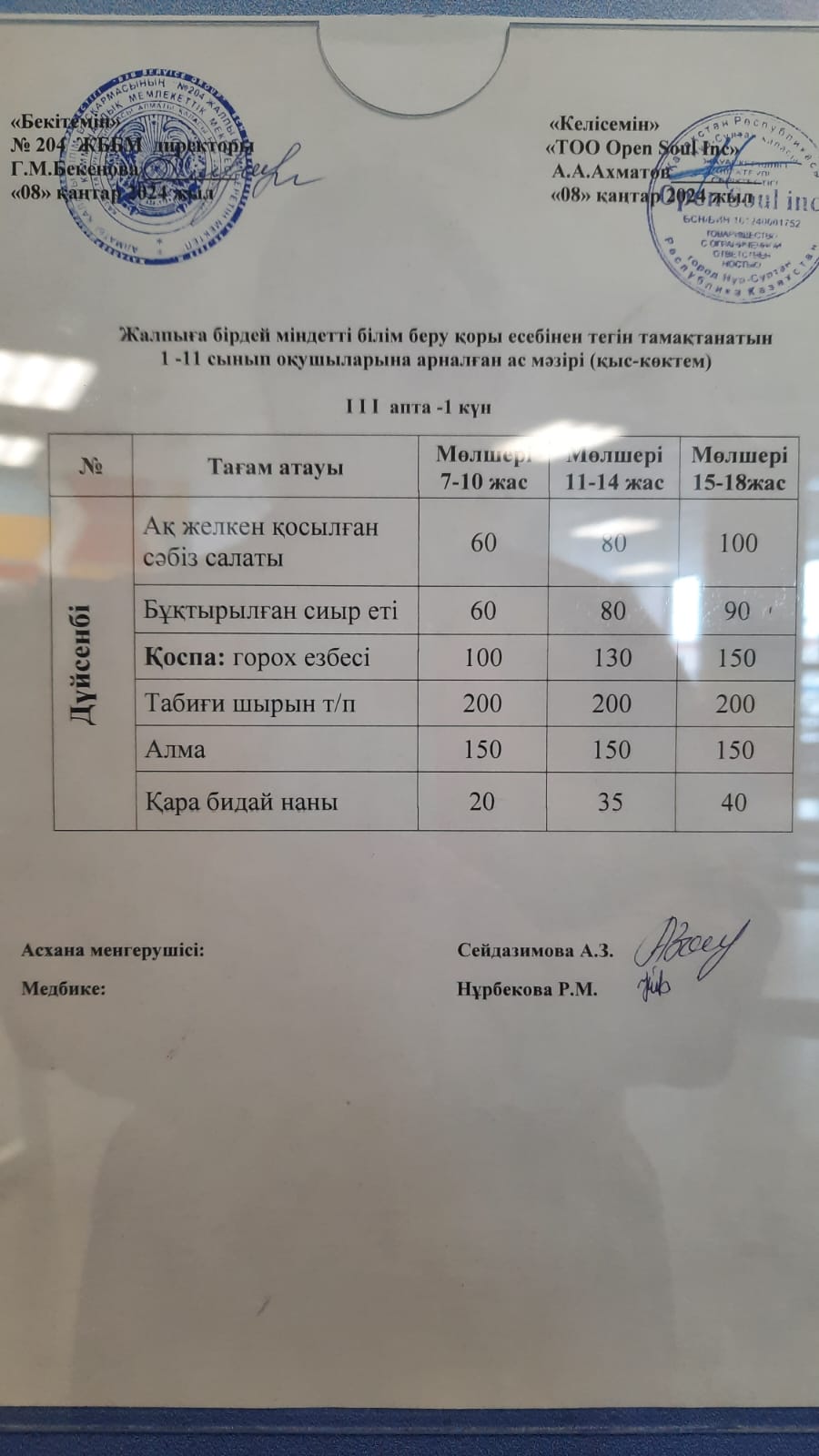 Ас мәзірі