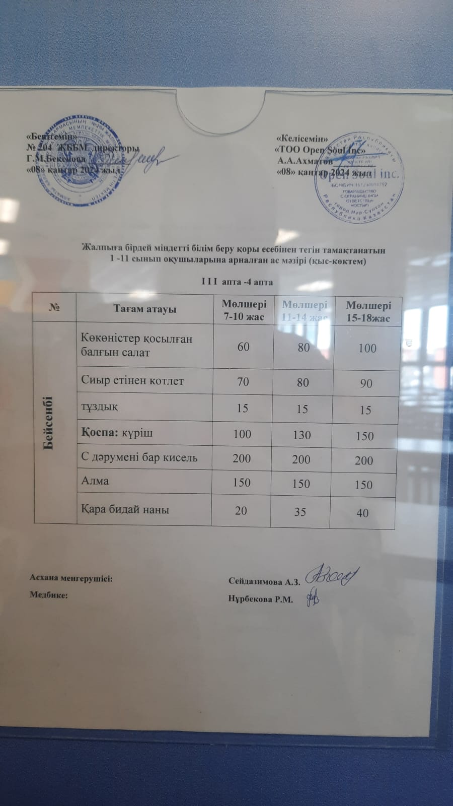 Ас мәзірі