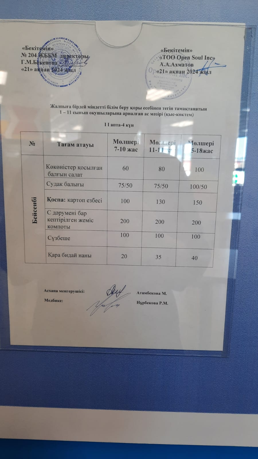 Ас мәзірі
