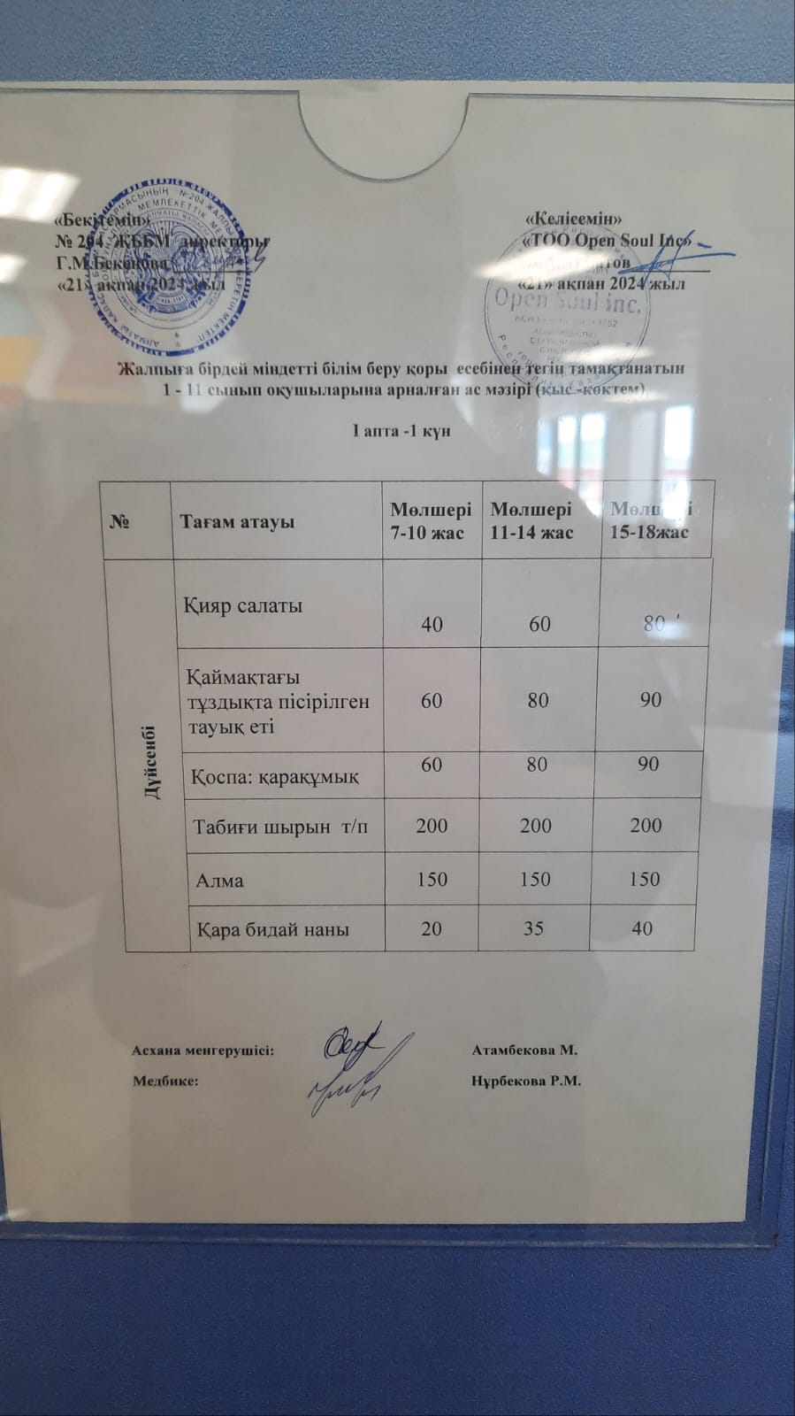 Ас мәзірі