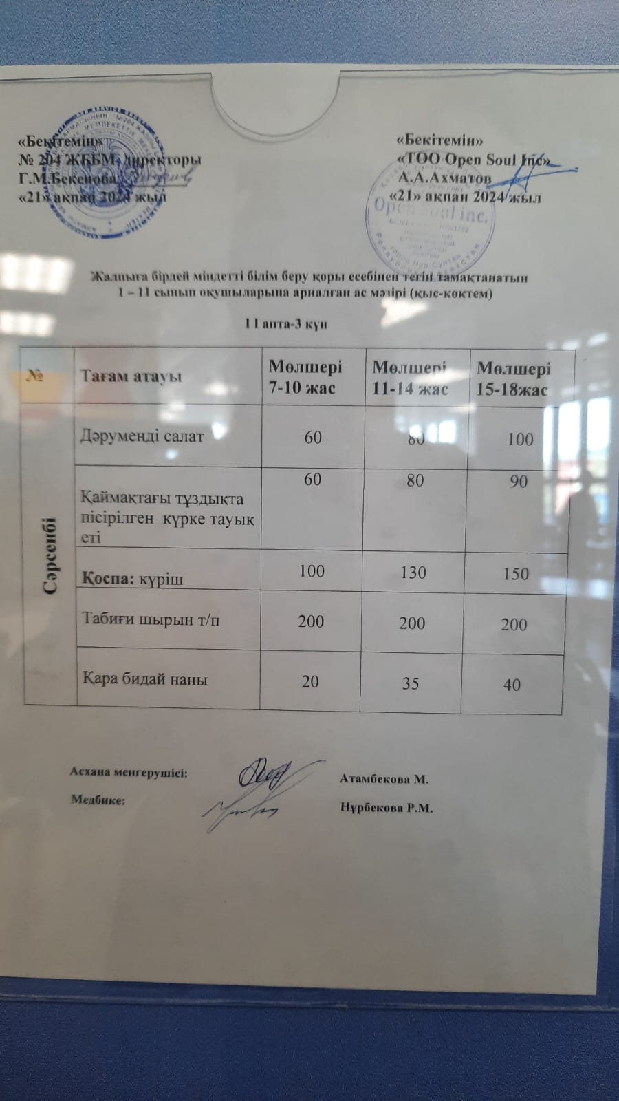 Ас мәзірі