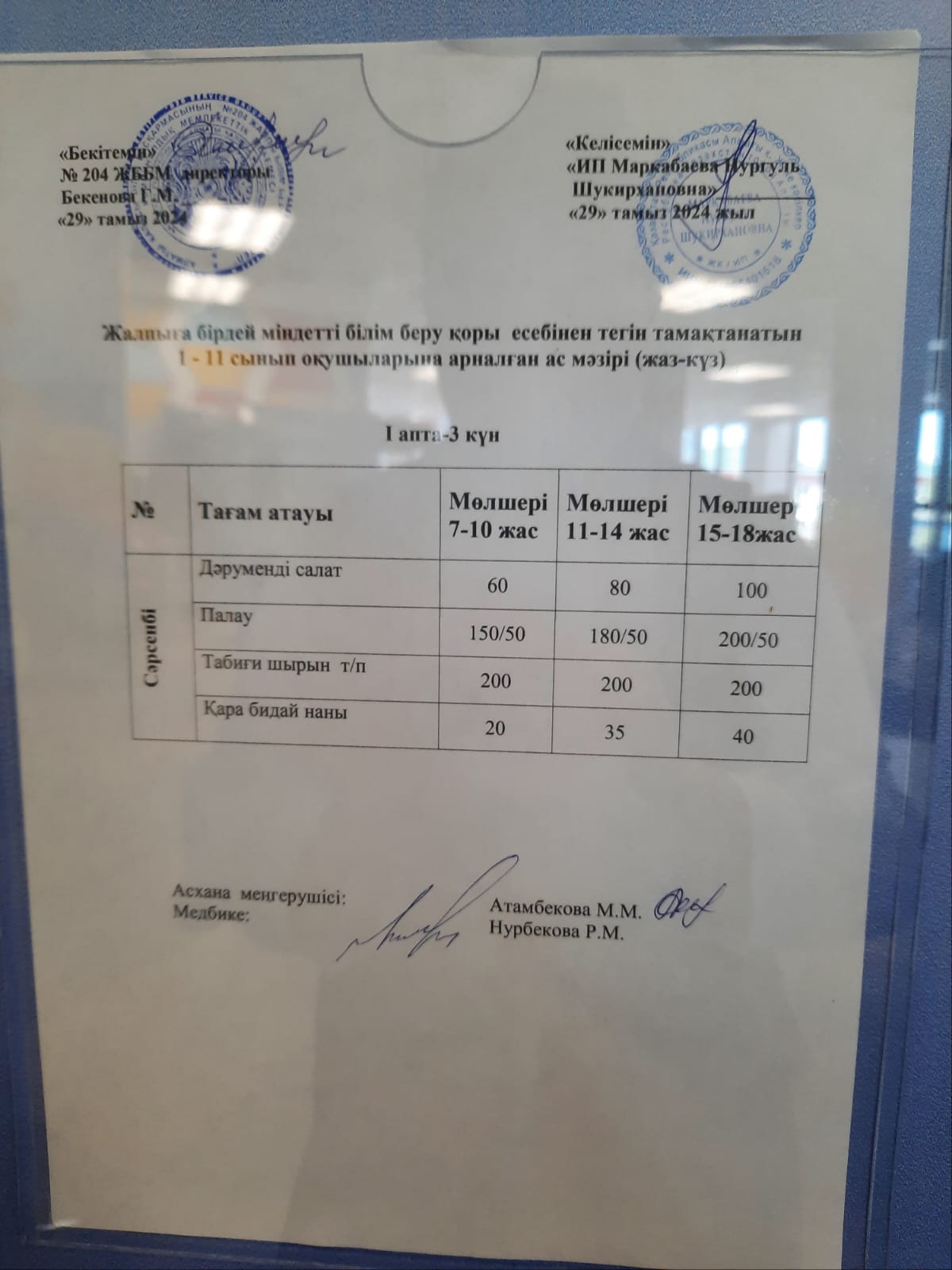 Ас мәзірі
