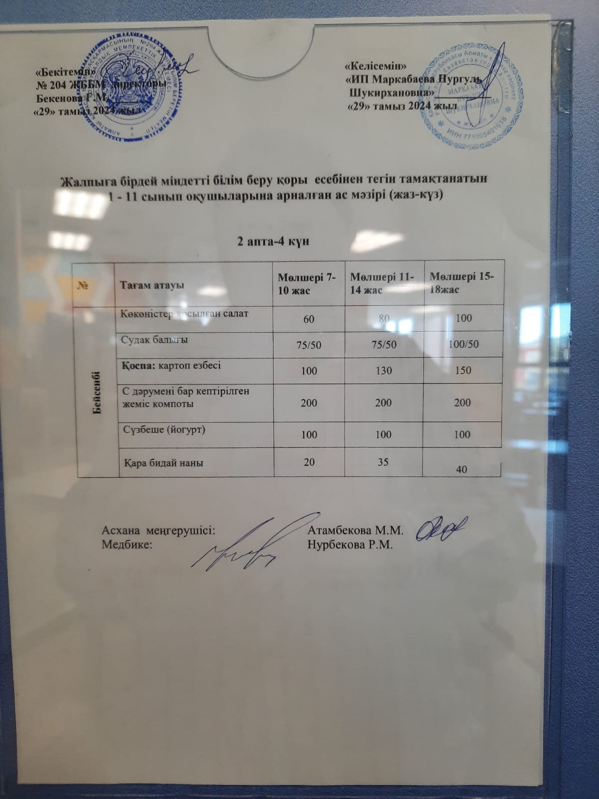 Ас мәзірі