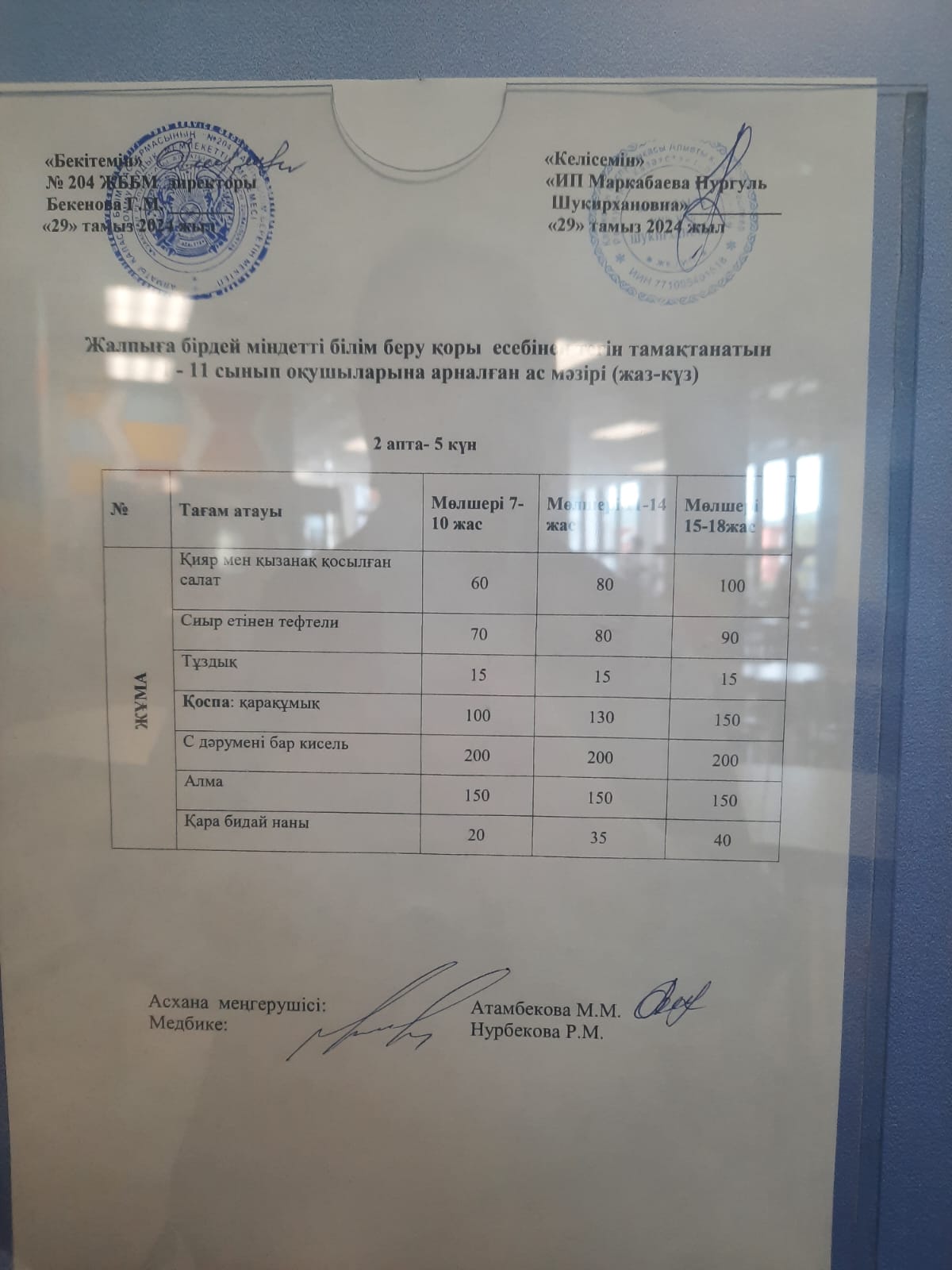 Ас мәзірі