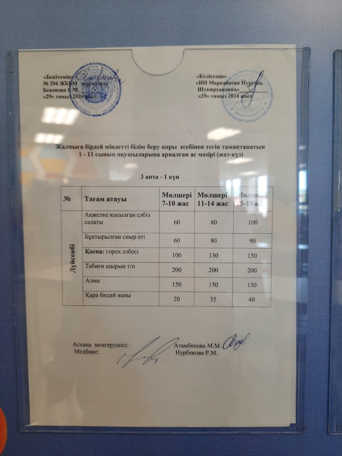 Ас мәзірі