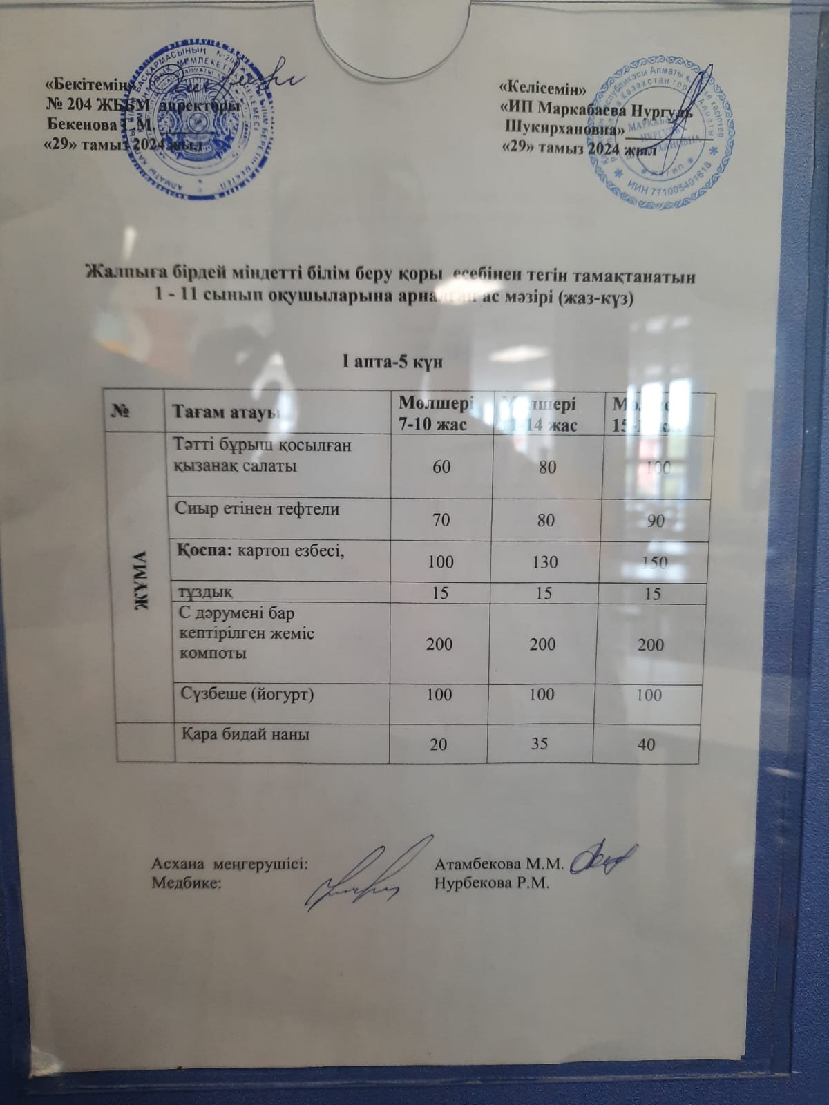 Ас мәзірі