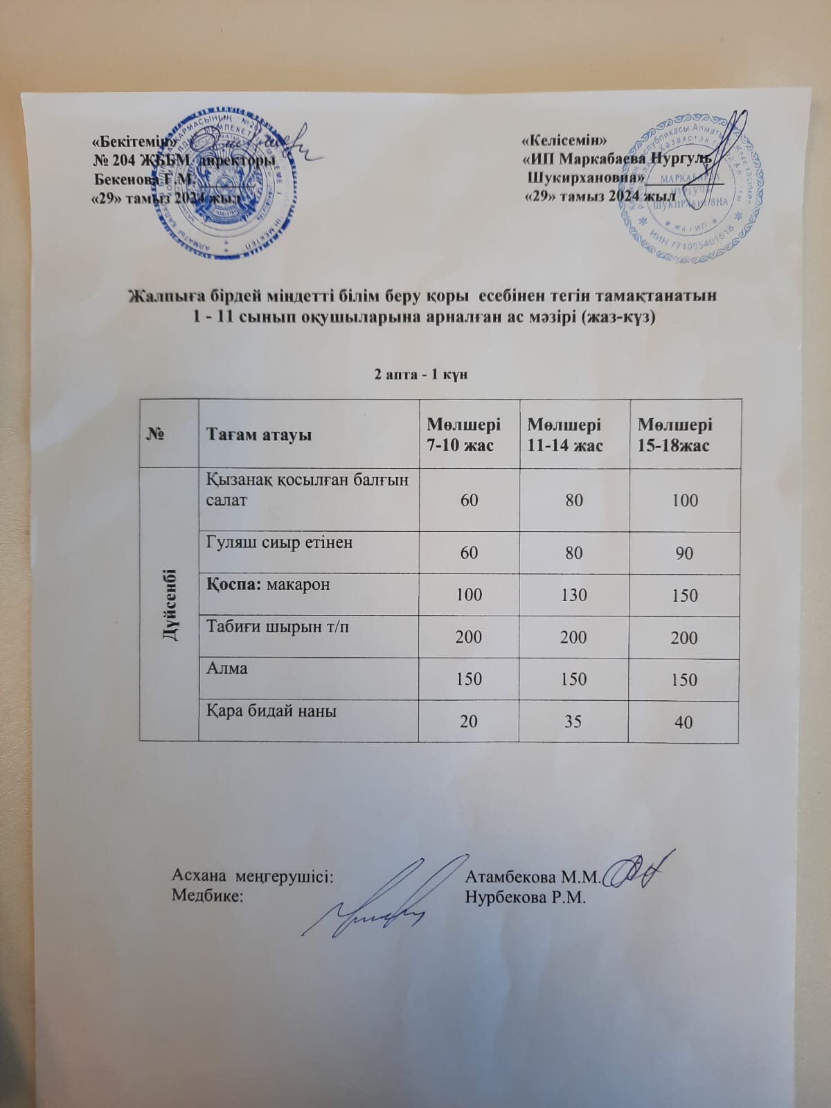 ас мәзірі