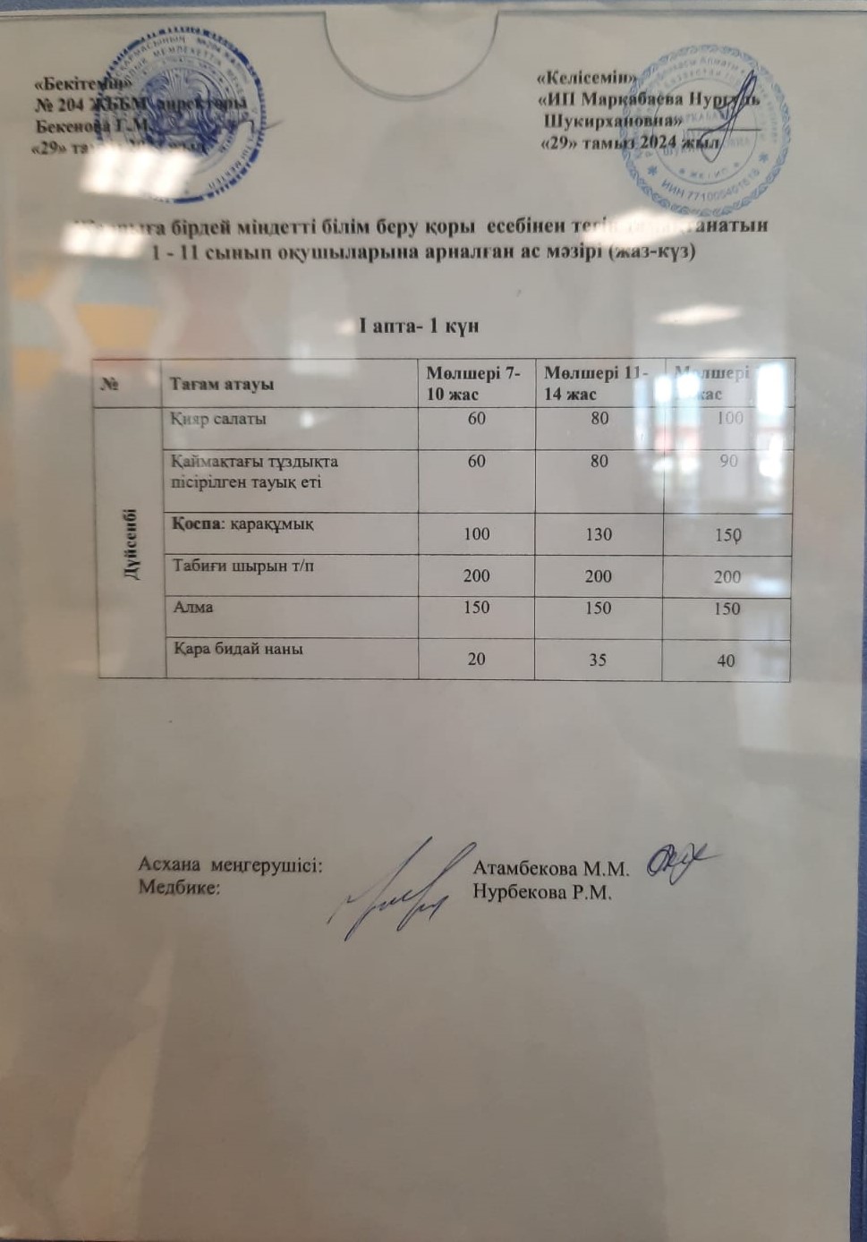 Ас мәзірі